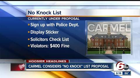 Carmel considering “no-knock” list for solicitors