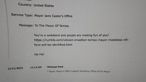 Response From Secretary Of Woketard Tampa Mayor Jane Castor