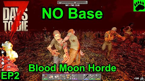 7 Days to Die Alpha 20 How to survive Blood Moon Horde without a base
