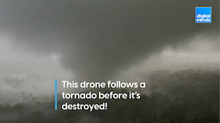 Watch this crazy drone footage of a tornado before it's destroyed