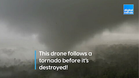 Watch this crazy drone footage of a tornado before it's destroyed