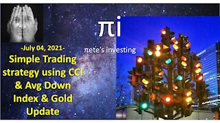 World Indices and Gold using Simple Trading strategy using CCI and Avg Down July 4 2021