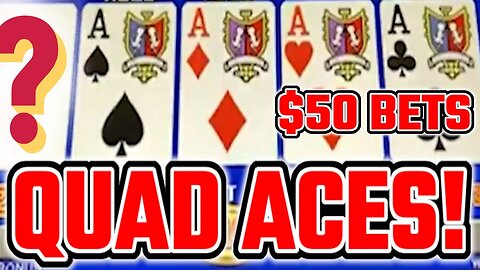 QUAD ACES!!! 🤑 MASSIVE HIGH LIMIT VIDEO POKER JACKPOT!