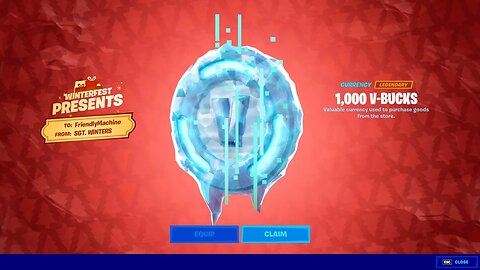 1,000 V-BUCKS PRESENT is NOW AVAILABLE!