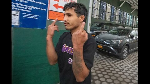 Illegal Immigrant who beater Police Officers Giving Middle Finger