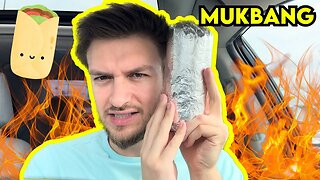 SPICY MONSTER BURRITO MUKBANG - Chipotle Chicken