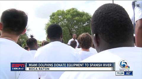Spanish River receives equipment from Miami Dolphins