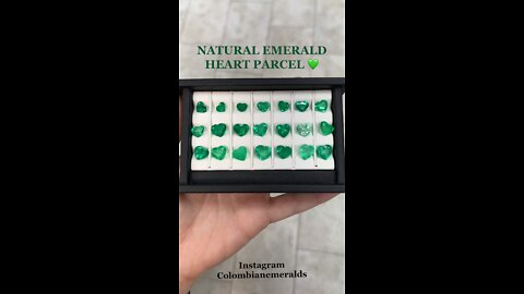 Loose beautiful heart shaped certified Colombian emeralds for jewelry