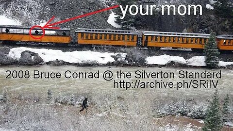 south of Silverton animas river Narrow Gauge Railroad to Durango Colorado Bigfoot 2008 & 2023