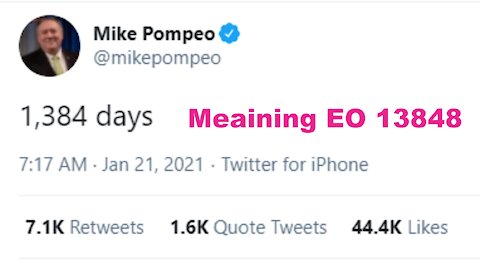 Pompeo Share a Tweet 1384
