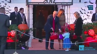 Melania Hands Out Candy During White House Halloween Party, Comes Face-to-Face with Her Own Mini Me