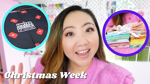 Mail from YouTube! New Fabric + Makeup Struggles | Christmas Week Vlog