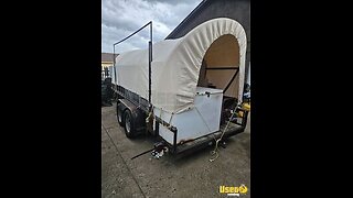 Custom Built - 6.5' x 16' BBQ Covered Wagon Trailer with 10' Pull Behind BBQ Pit for Sale