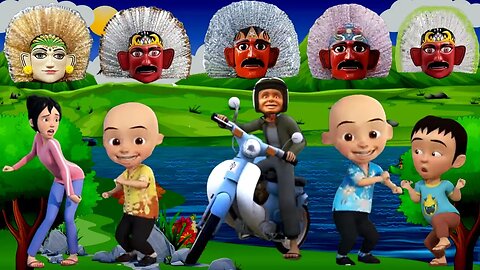 Seru..! Upin Ipin Ka ros Tok dalang, Bermain Ondel Ondel Diatas Gunung