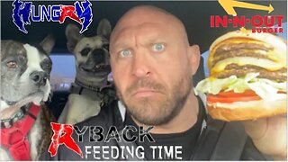 Ryback Destroys In N Out 4X4 Burger with Fries and Shake