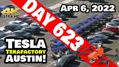 MORE PARTY PREP AT A WINDY GIGA TEXAS! - Tesla Gigafactory Austin 4K Day 623 - 4/6/22 - Tesla Texas