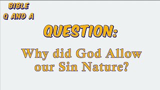 Why did God Allow our Sin Nature?