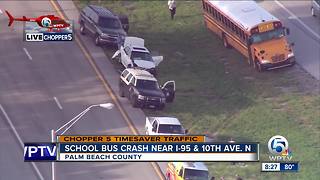 Palm Beach County School district bus involved in I-95 wreck