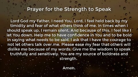 Prayer for the Strength to Speak