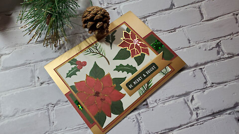 Christmas Card: Foiled Poinsettias
