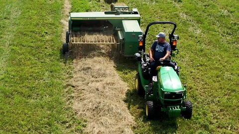 FULL Size Hay Baler, Subcompact Tractor, John Deere 1025R!