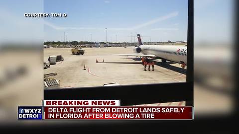 Delta flight from Detroit to West Palm Beach lands safely after blowing a tire