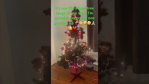 My Christmas tree 🌲 looks like it’s drunk but it’s mines 😇🎄🤩#brooklynsquad #gratitude #holiday