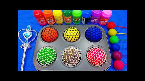 Satisfying Video l Playdoh Rainbow Lollipop Candy With Color Tray Balls