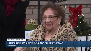 Surprise parade for Roseville woman's 100th birthday