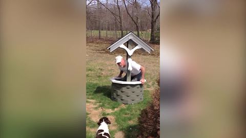 A Man Tries to Carry A Small Well, But Fails