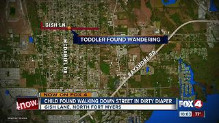 Toddler coverd in bug bites found walking down street in dirty diaper