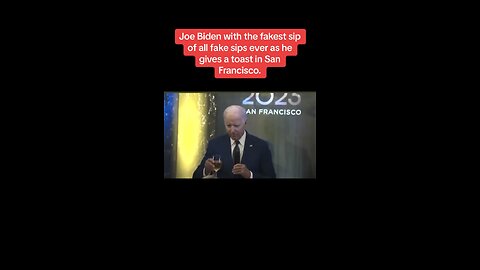 Joe Biden Gives a Fake Toast at Posh Dinner in San Francisco