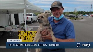 Man collects food from farms to distribute to families in need