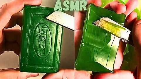 Green Soap Set 💚 Crushing Soap and Cutting Soap . Asmr Soap Satisfying video No Talking