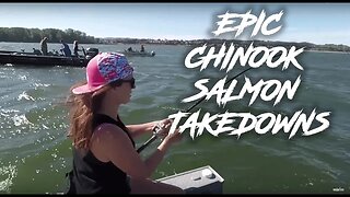 50 Epic Salmon Fishing Takedowns in 5 minutes with Doubles and Triples