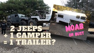 Crawler Hauler in the Making! Can 2 Jeeps & A Cabover Camper Fit On One Trailer? Heading to Moab!