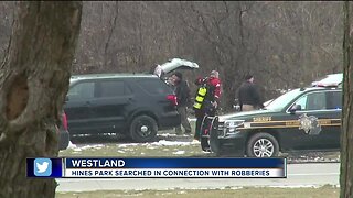 Oakland County deputies search Hines Park for gun used in armed robberies