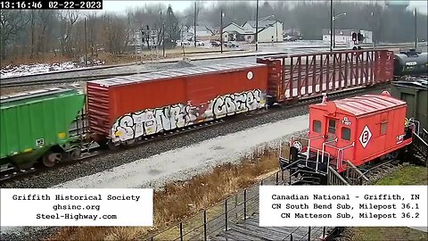 CP SD70ACU Leading EB Manifest in Griffith, IN on February 22, 2023