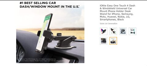 iOttie Easy One Touch 4 Dash & Windshield Universal Car Mount Phone Holder Desk Stand