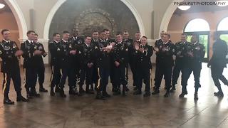 Fallen soldier's unit gathers to welcome his new daughter