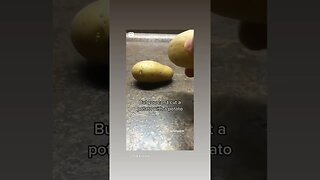 cutting a potato
