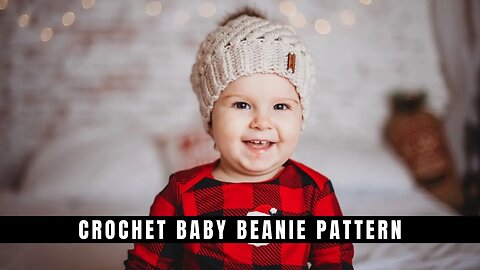 How to Crochet a Baby Beanie with pom size 0-3 month