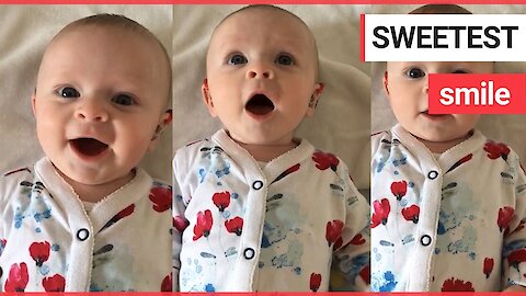 Adorable Deaf Baby Smiles When Hearing Aid Is Switched On