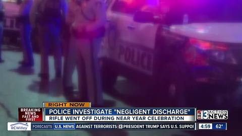 Las Vegas police investigate "negligent discharge" from officer's rifle during New Year's celebration