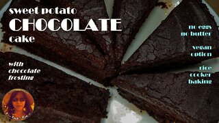 Sweet Potato Chocolate Cake Recipe From Scratch | with Chocolate Frosting | EASY RICE COOKER CAKES