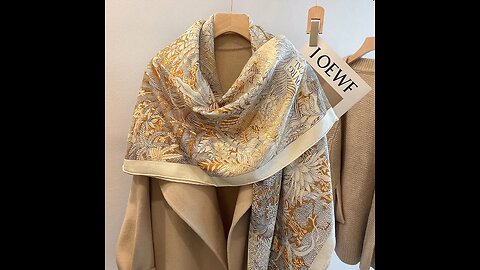 Luxury high-end scarves for women's autumn and winter silk and wool, large square scarves