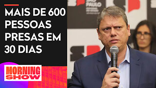 Tarcísio de Freitas elogia ação da PM no litoral: "Polícia não pode ser confrontada"
