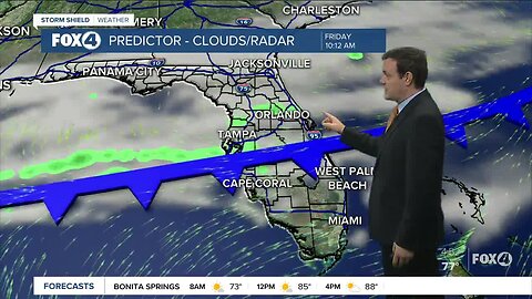 Forecast: A cold front could bring a few showers to Southwest Florida today