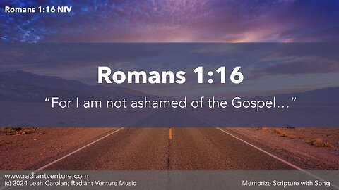 For I Am Not Ashamed (Romans 1:16 NIV)