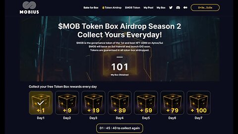 AIRDROP DA MOBIUS CAIXA BOX TOKENS $MOB / TUTORIAL COMPLETO